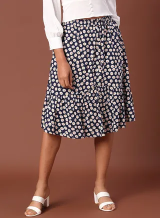 Casual Printed Skirt Multicolour 