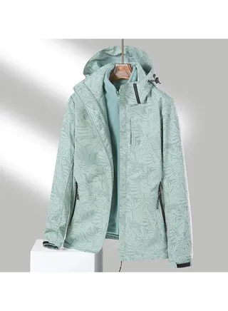 Three-in-one Detachable Two-piece Hood Waterproof Overcoat 