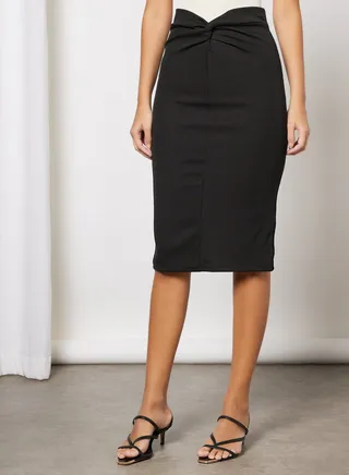 Twist Detail Skirt Black 