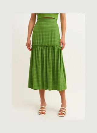 Ruffle Detailed Skirt Green 