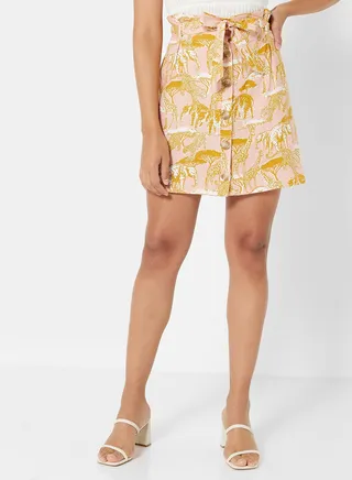 Safari Print Skirt Pink 