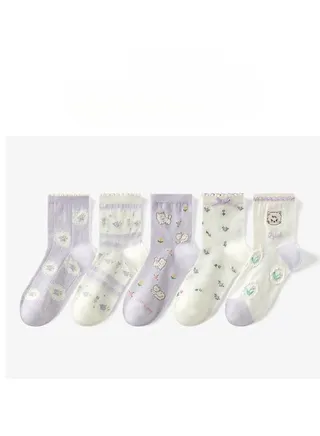 Women Absorb Sweat and Deodorize Socks 5 Pairs High Quality Socks One Size Fits All 