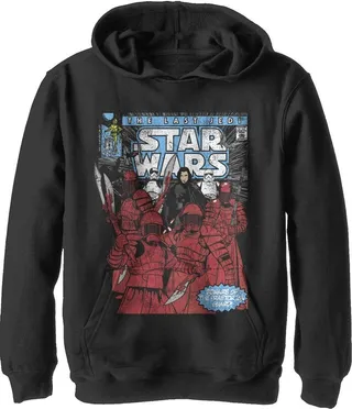 Boy's Star Wars The Last Jedi Guard Comic Cover Pull Over Hoodie - Black - Large