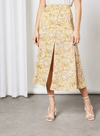 Printed Midi Skirt Multicolour 