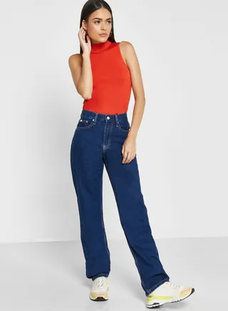 High Waist Straight Jeans