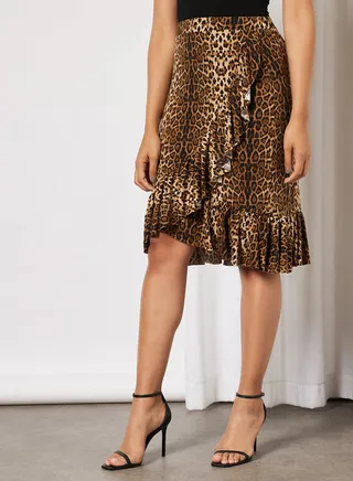 Leopard Print Skirt Multicolour 