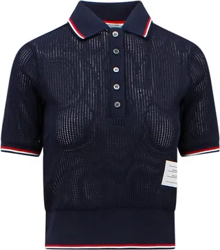 Thom Browne Stripe Detailed Knitted Polo Shirt