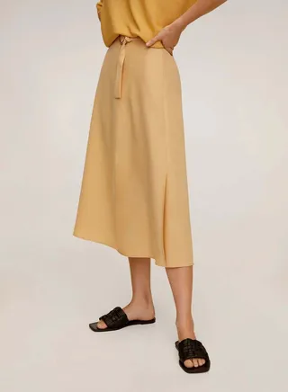 Belted Modal Skirt Yellow 