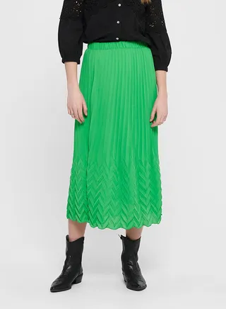 Chevron Pleated Skirt Kelly Green 
