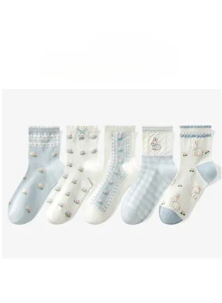Women Absorb Sweat and Deodorize Socks 5 Pairs High Quality Socks One Size Fits All 