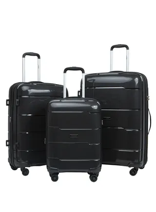 Trolley Luggage PP Hard Side 3 PCS Set Luggage Bag with TSA Lock Travel Suitcase 