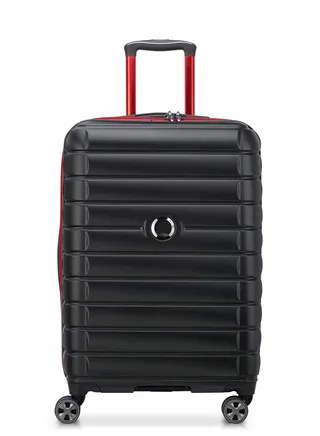 Delsey Shadow 5.0 Alfa Romeo F1 Collection 66cm Hardcase Expandable 4 Double Wheel Check - In Luggage Trolley Case Black - 00287881100F1 