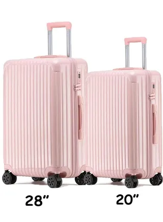 Set of 2 Premium Expandable Aluminum Frame ABS & PC Suitcase 20/28 Inch 