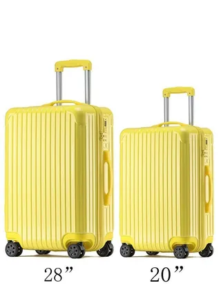 Set of 2 Premium Expandable Aluminum Frame ABS & PC Suitcase 20/28 Inch 