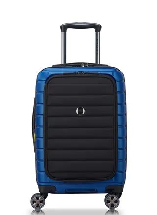 Delsey Shadow 5.0 55cm Hardcase Expandable  4 Double Wheel  Bus Soft Cabin Luggage Trolley Case Blue - 287880202 