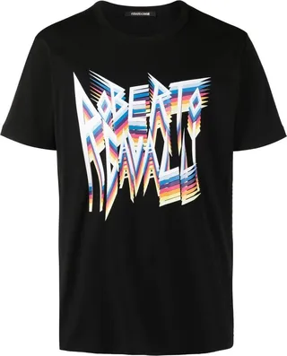graffiti-logo print T-shirt
