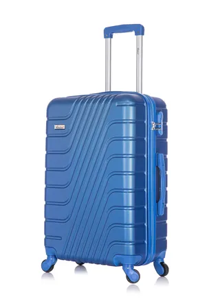 Hard Case Medium Suitcase Luggage Trolley For Unisex ABS Lightweight Travel Bag with 4 Spinner Wheels KH1095 Pearl Blue 