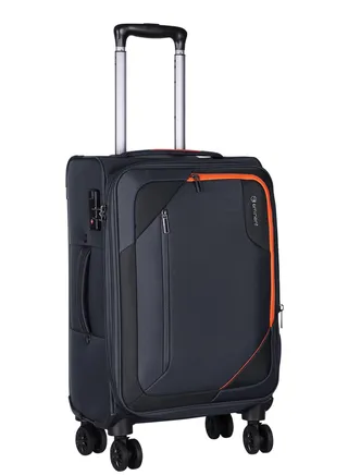 Expandable Luggage Trolley Bag Soft Suitcase for Unisex Travel Polyester Shell Lightweight with TSA lock Double Spinner Wheels E765SZ Carry On 20 Inch Black 