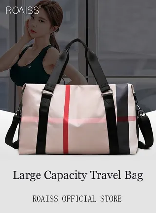 Functional Sports Fitness Handbag with Dry and Wet Separation Large Capacity Design Business Trip and Boarding Short Distance Travel Bag 