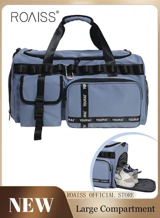 Large-Capacity Travel Bag Men's Short-Distance Luggage Backpack College Students Boarding Backpack Dry and Wet Separation Fitness Bag 