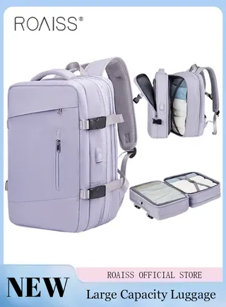 Carry-On Luggage Backpack Unisex Backpack with External Charging Interface, Wet and Dry Separation, Large Capacity Scientific Compartmentalized Backpack, Travel Backpack, Short-Distance Luggage Bag 