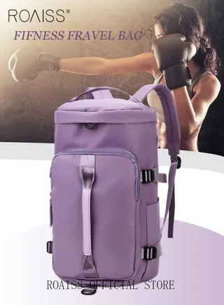 Multipurpose Gym Duffel Bag Sports Backpack Portable Waterproof Luggage Handbag Wet and Dry Separation Shoes Compartment Crossbody Bag for Women Yoga Travel 