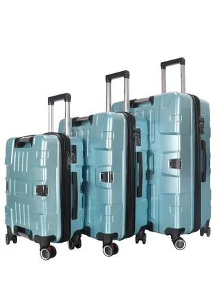 Trolley Luggage Set of 3 PCS TPC Hard Side Spinner Wheels with TSA Lock 