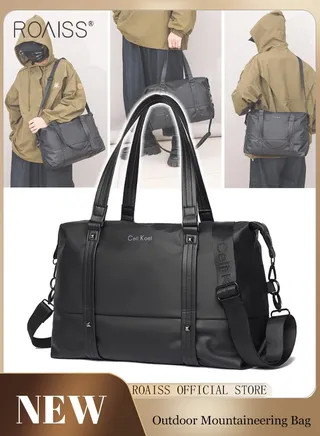 Large Capacity Lightweight Short Travel Tote Bag Adjustable Detachable Shoulder Strap Fitness Crossbody Bag Waterproof Multi-Pocket Shoulder Bag 