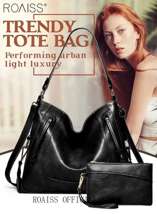 Large Crossbody Bags Ladies Shoulder Handbags Purse Set for Women Hobo Totes PU Leather Purses and Handbags Shoulder Bag Vegan Leather Tote 
