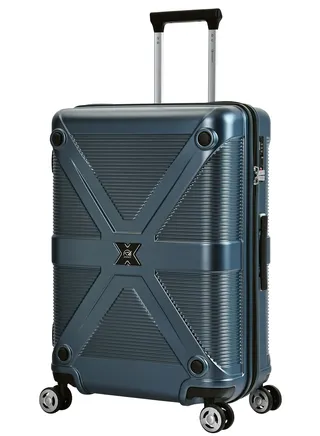 Hard Case Travel Bag Large Luggage Trolley Polycarbonate Lightweight Suitcase 4 Quiet Double Spinner Wheels With TSA Lock KJ97 Graphite 