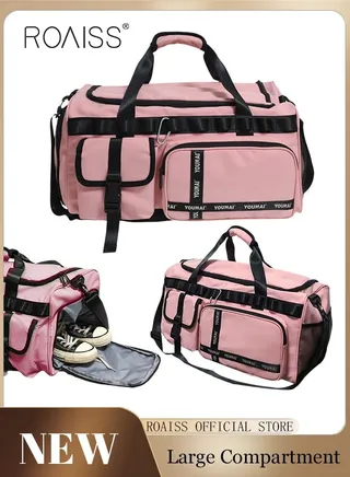 Large-Capacity Travel Bag Men's Short-Distance Luggage Backpack College Students Boarding Backpack Dry and Wet Separation Fitness Bag 