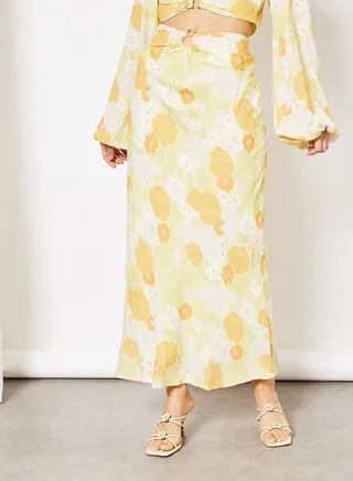 Anouk Floral Print Skirt Yellow 
