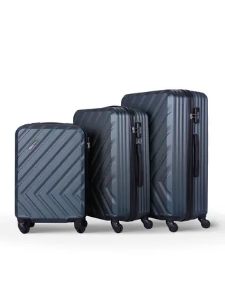 Pablo 3-Piece ABS Hardside Spinner Luggage Trolley Set 20/24/28 Inch Army Green 