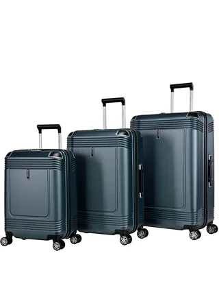 Hard Case Suitcase Trolley Luggage Set of 3 Polycarbonate Lightweight 4 Quiet Double Spinner Wheels Travel Bags With TSA Lock KK10 Graphite 