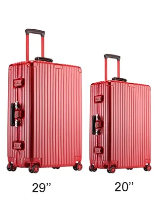 Set of 2 Premium Expandable Aluminum Frame ABS & PC Suitcase 20 Inch And 29 Inch 