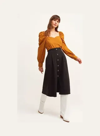 Women's Detailed Skirt Black 