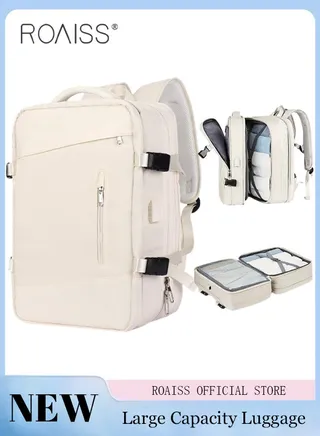 Carry-On Luggage Backpack Unisex Backpack with External Charging Interface, Wet and Dry Separation, Large Capacity Scientific Compartmentalized Backpack, Travel Backpack, Short-Distance Luggage Bag 
