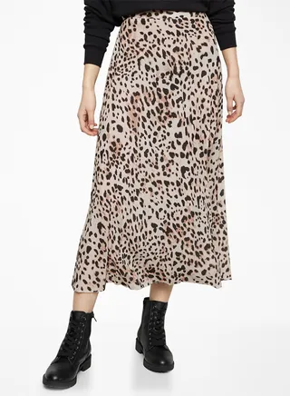 Multi Leopard Print Skirt Multicolour 