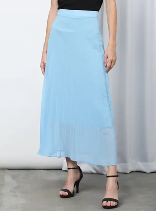 Casual Plain Pleated Skirt Multicolour 
