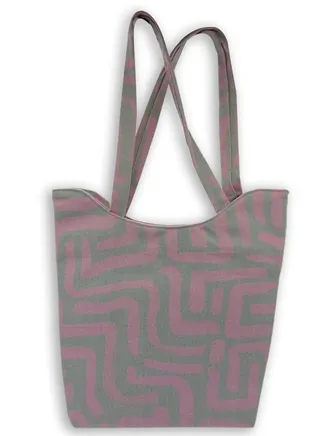 casual printed linen tote bag W230001C 