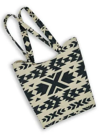 casual printed linen tote bag W230010b 