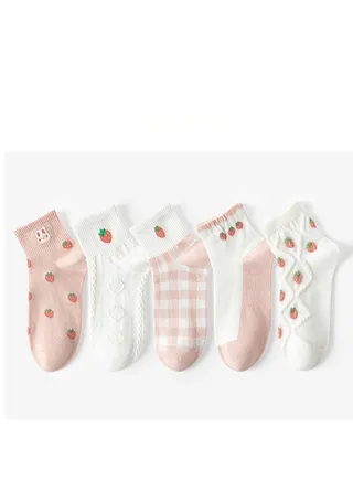 Women Absorb Sweat and Deodorize Socks 5 Pairs High Quality Socks One Size Fits All 