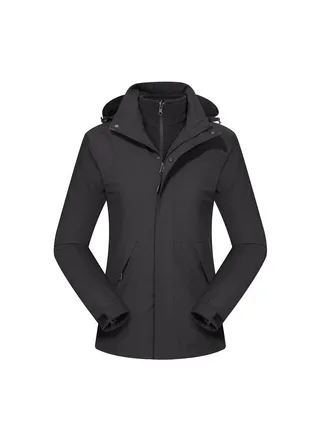 Three-in-one Detachable Two-piece Hood Waterproof Overcoat 