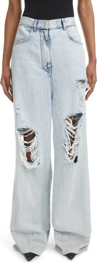 Distressed Extra Wide Leg Jeans