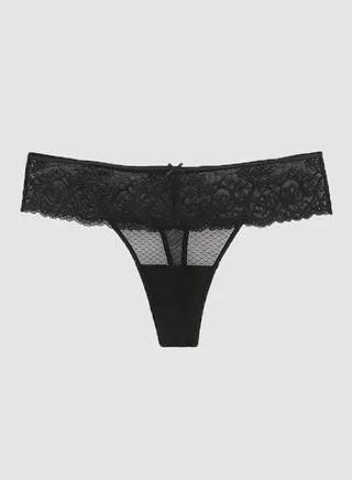 Lace Thong Black 