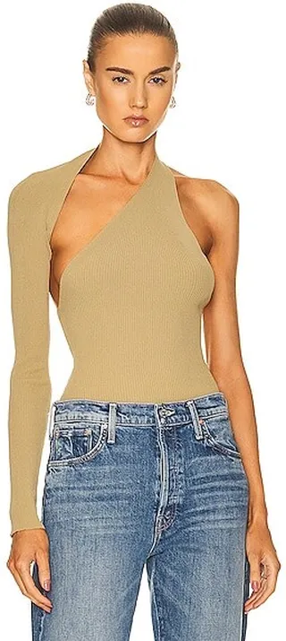 Live The Process Eclipse Bodysuit in Tan