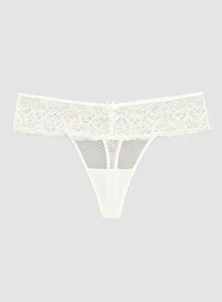 Lace Thong Off White 