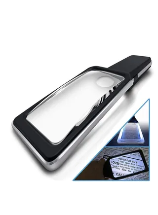 3X with 5X Zoom Magnifying Glass with [10 Anti Glare & Dimmable LED Lights] -Ease Strain Eyes & Provide Evenly Lit Viewing Area for Reading, Low Vision, Seniors, Macular Degeneration 
