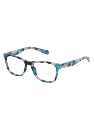Unisex Square Reading Glasses - Pld 0020/R Blue Havana 52 - Lens Size: 52 Mm 