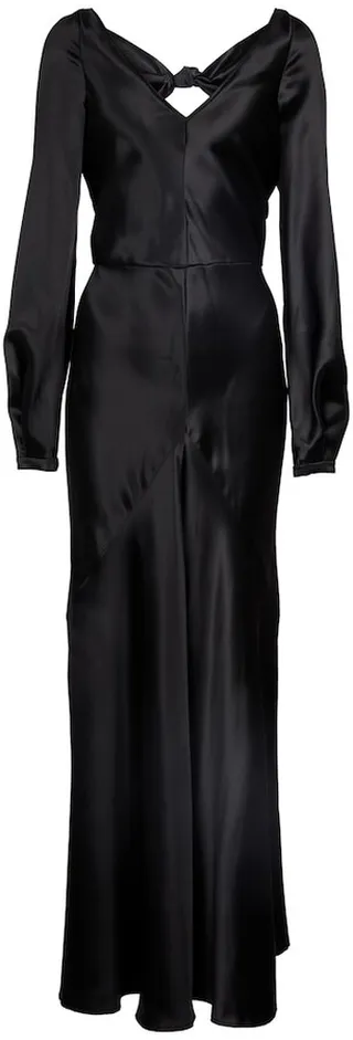 Cutout silk satin midi dress